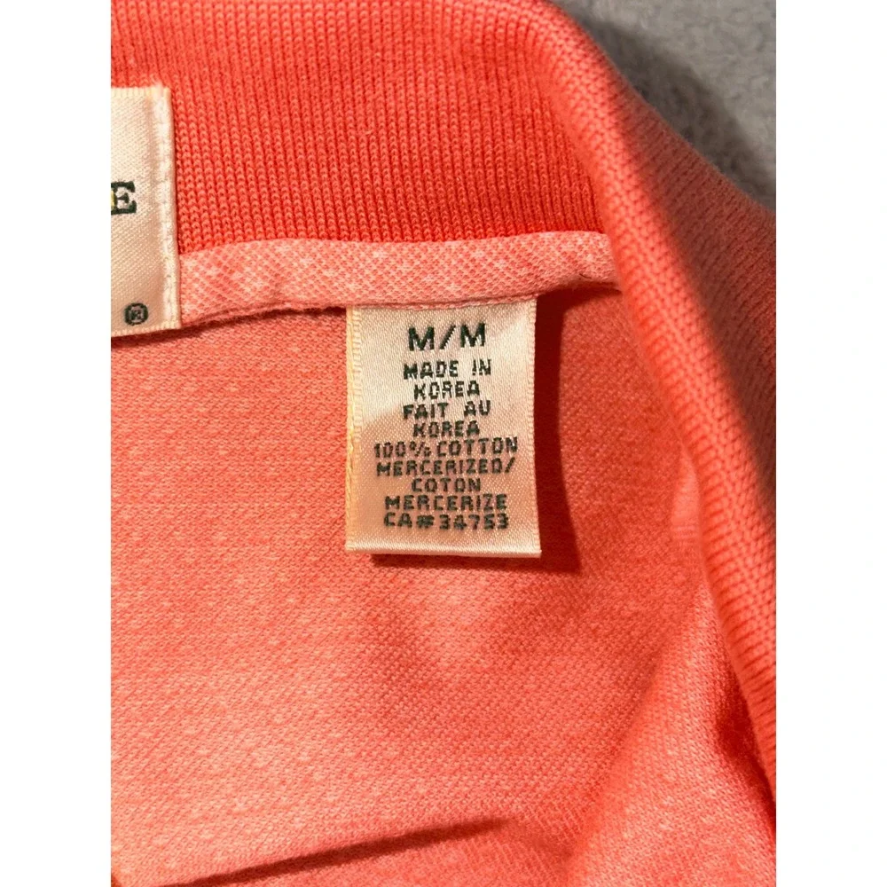 Augusta Country Club Mens Medium Coral Pink Mercerized Cotton Polo Shirt Logo